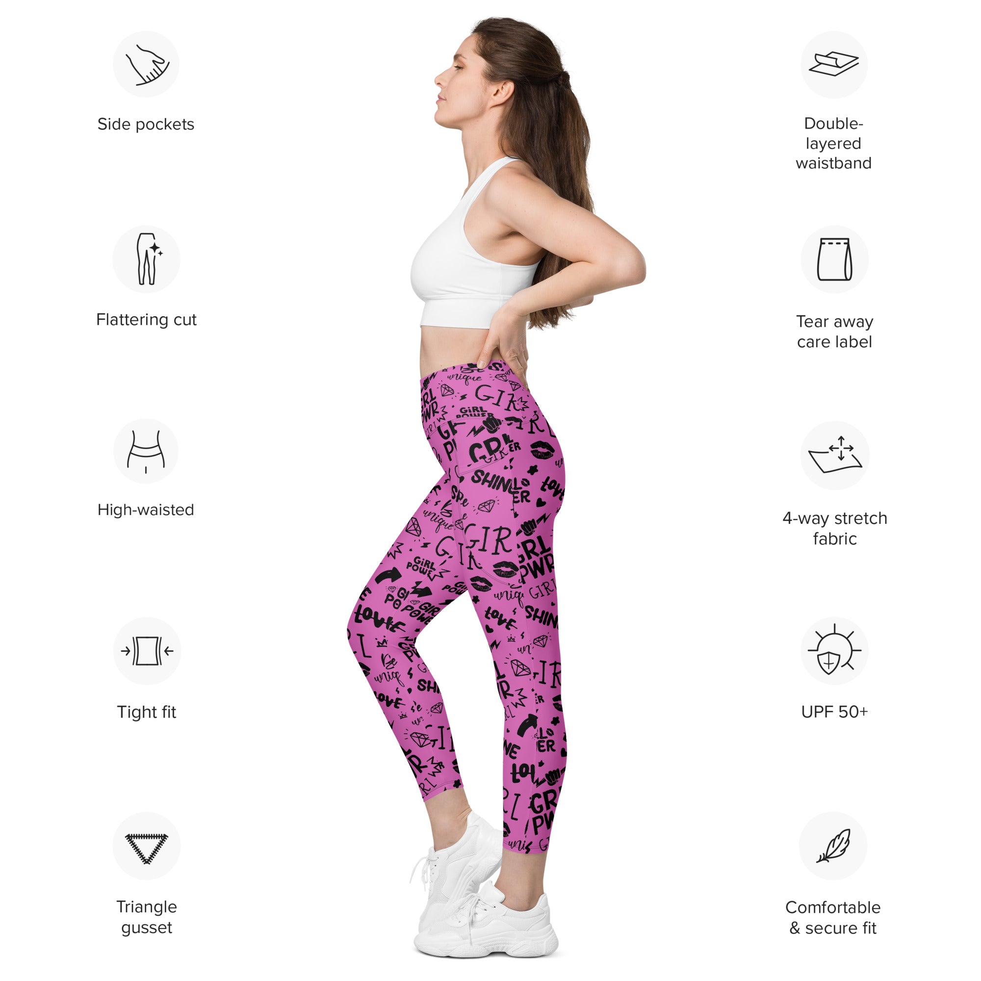 Girl Power Leggings with Pockets | All Sizes